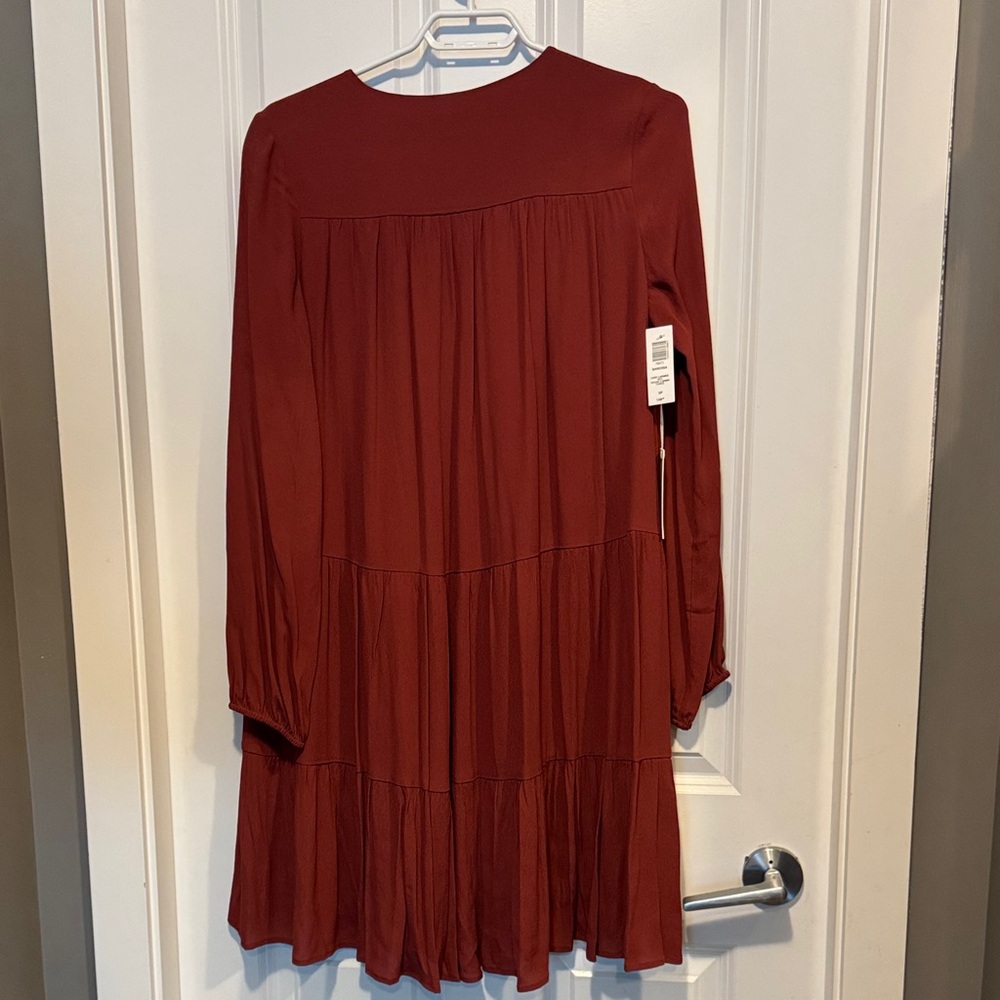 Wilfred Burgundy Long Sleeve Dress